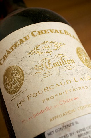 Bottle of 1947 Chteau Cheval Blanc cellar of Palais Coburg Vienna Austria