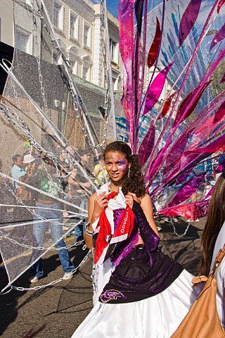 Costumed dancer at the Notting Hill Carnival London
