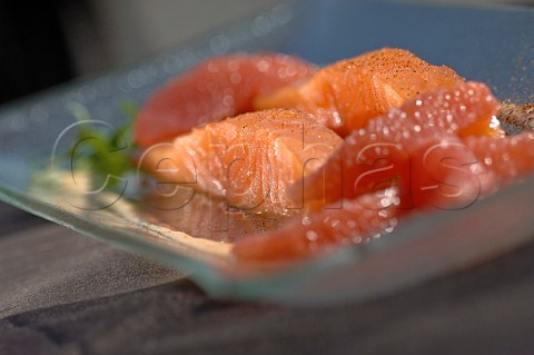 Salmon and pink grapefruit ceviche