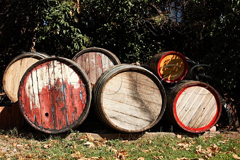 Old barrels at Dalamara Winery Naoussa Macedonia Greece Naoussa