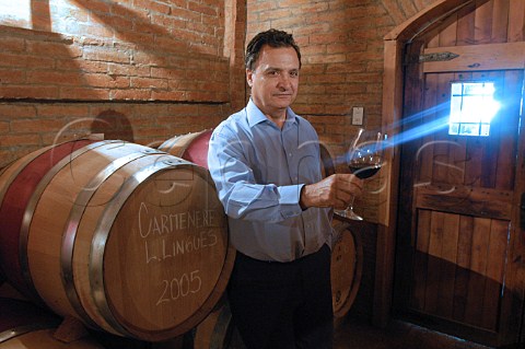 Mario Geisse in barrel room of Casa Silva winery Colchagua Chile