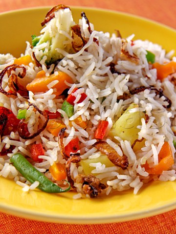 Plate of Kashmiri vegetable rice