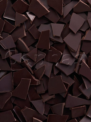 Broken pieces of plain chocolate