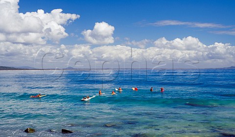 Surfers at Noosa Beach Sunshine Coast Queensland