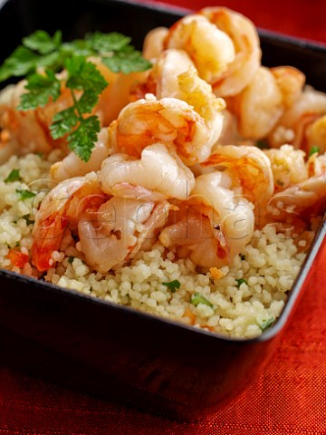 Prawns and couscous