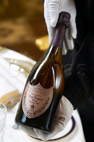 Bottle of Dom Prignon Ros 1996 champagne