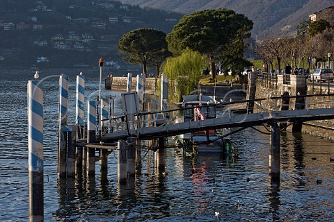 Small jetty on Lake Como Lombardy Italy