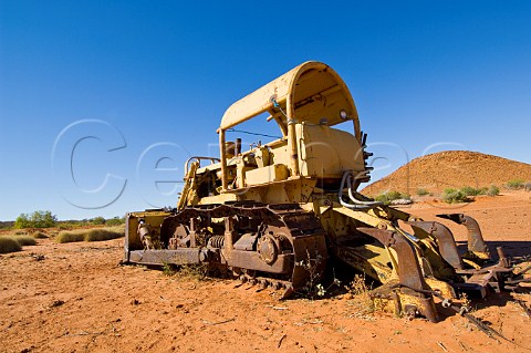 Derelict bulldozer on Cravens Peak Station Simpson Desert Queensland Australia