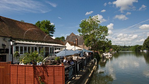The Swan public house and River Thames Pangbourne Berkshire England