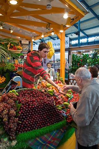 Fruit stall at the covered market of Niort DeuxSvres France