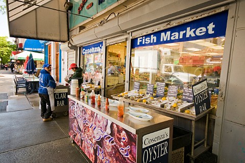 Oyster bar and fish shop Little Italy The Bronx New York USA