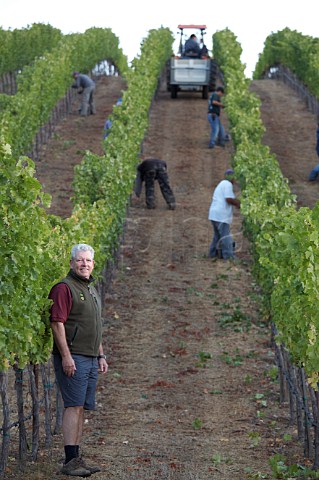Randy Lewis of Lewis cellars in the Dutch Henry Canyon vineyard Calistoga Napa Valley California