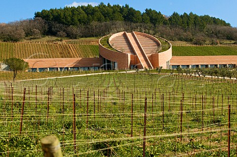 Petra Winery and vineyards architect Mario Botta Suvereto Tuscany Italy Val di Cornia