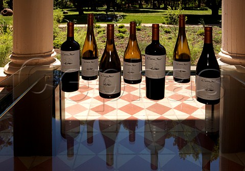 Cono Sur Reserva range of wines on the terrace of their Chimbarongo guest house  Colchagua Valley Chile