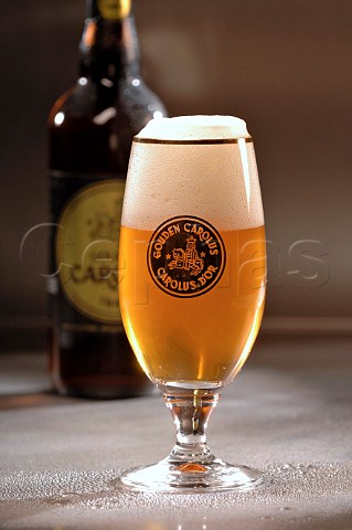 Glass of Gouden Carolus Belgian beer
