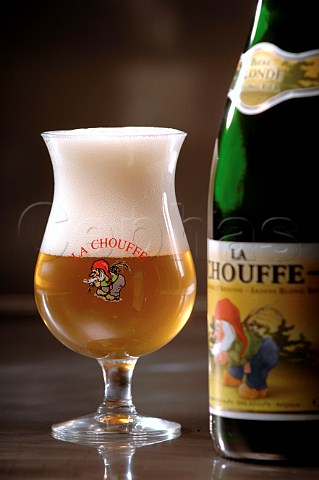 Glass of La Chouffe Belgian beer