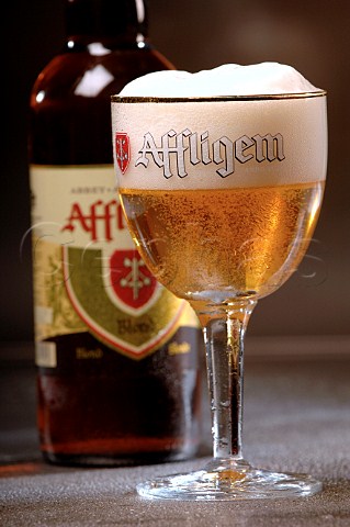 Glass of Affligem Belgian beer