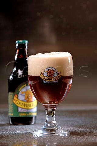 Glass of Grimbergen Belgian beer