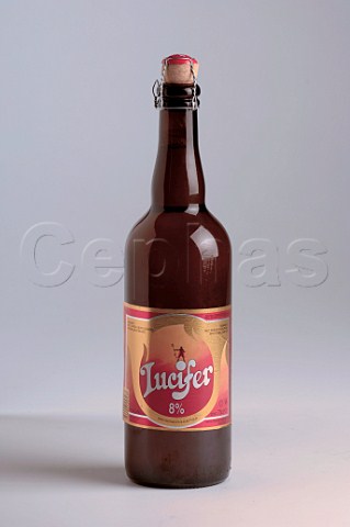 750ml bottle of Lucifer Belgian beer