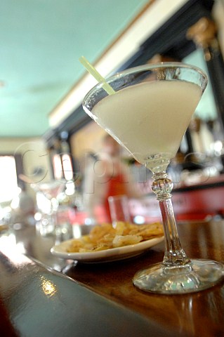 Daiquiri cocktail on the bar of La Frorida  Havana Cuba