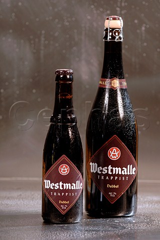 330ml and 750ml bottles of Westmalle Trappist Dubbel Belgian beer