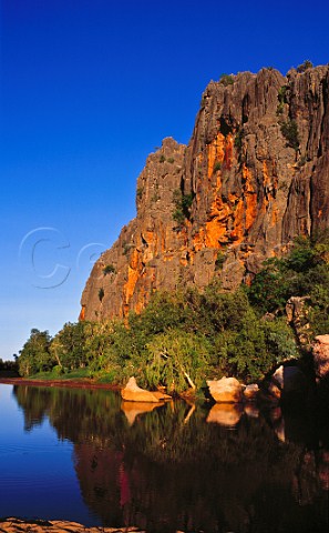 Waterhole on the Lennard River at Windjana Gorge Kimberley Region Western Australia