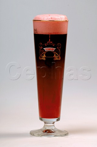 Glass of framboise beer