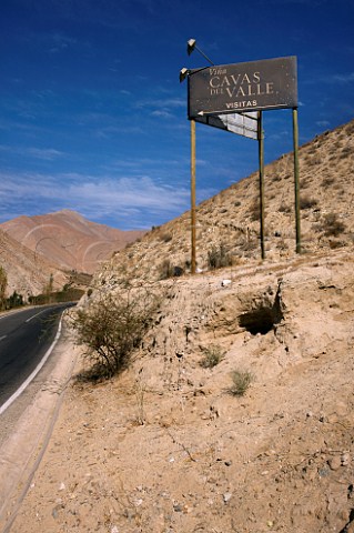 Sign for visitors to Via Cavas del Valle Montegrande Chile  Elqui Valley