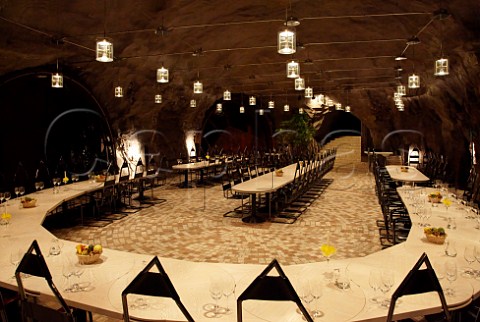 Dining room in cellar of the Laimburg winery   Vdena Alto Adige Italy  Alto Adige  Sdtirol