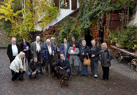 Members of the Circle of Wine Writers with Franz Josef Loacker on a visit to the Schwarhof estate of Loacker near Bolzano Alto Adige Italy  Santa Maddalena Classico