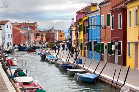 Island of Burano in the Venice Lagoon Veneto Italy