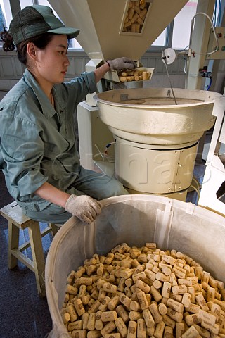Cork making at Changyu winery Yantai Shandong Province China