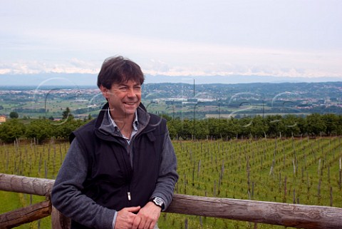 Carlo Cavagnero managing director of Brandini in his vineyards La Morra Piemonte Italy  Barolo
