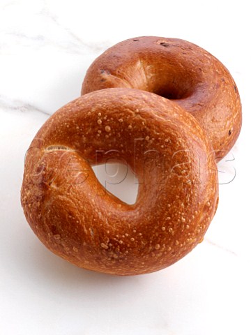 A bagel on a white background