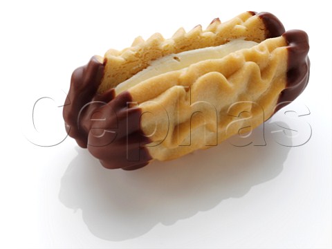 A Viennese biscuit on a white background