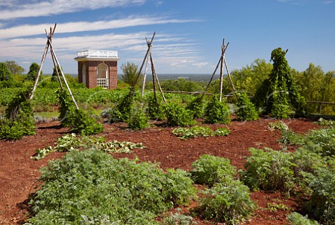 The Pavilion in the restored Thomas Jefferson vegetable garden at Monticello Virginia USA
