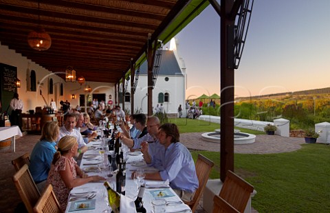 Group of local winemakers dining at Bodega Restaurant of Dornier winery Stellenbosch Western Cape South Africa  Stellenbosch