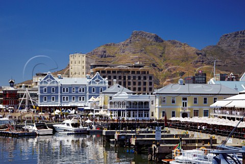 VA Waterfront restaurants with Table Mountain beyond Cape Town Western Cape South Africa