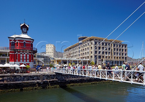 The Victorian Clock Tower and new swingbridge on the VA Waterfront Cape Town Western Cape South Africa