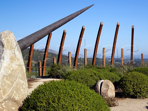 Sundial sculpture on the roof of the Lapostolle Clos Apalta winery Apalta Colchagua Valley Chile