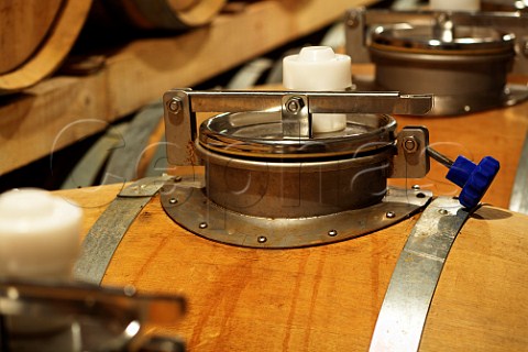 Specially modfied barrels for fermenting the Lunar wine at Movia winery Medana near Dobrovo Slovenia   Brda