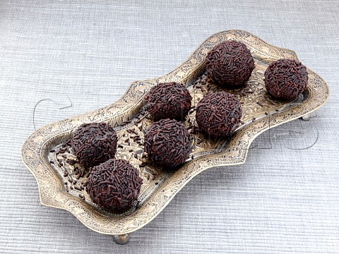 Chocolate truffles covered in vermicelli