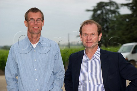 Pierre Lurton with Kees Van Leeuwen his viticulturist at Chteau Cheval Blanc    Stmilion Gironde France  Saintmilion  Bordeaux