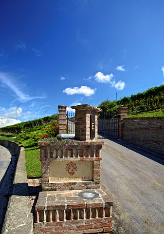 Entrance to Conterno Fantino winery Monforte dAlba Piemonte Italy Barolo