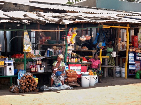 Women on roadside stalls Ponta do Ouro southern Mozambique