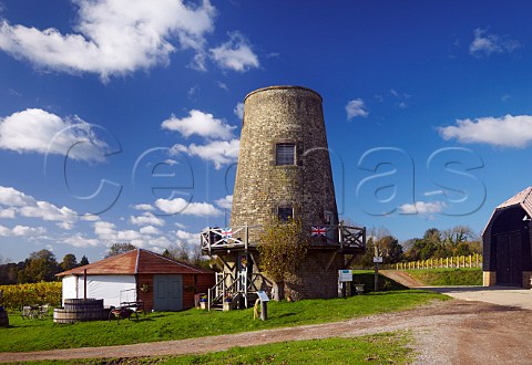 Old windmill which is the tasting room of Nutbourne Vineyards Gay Street near Pulborough Sussex England
