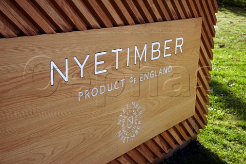 Sign at entrance to Nyetimber Vineyard Gay Street near Pulborough Sussex England