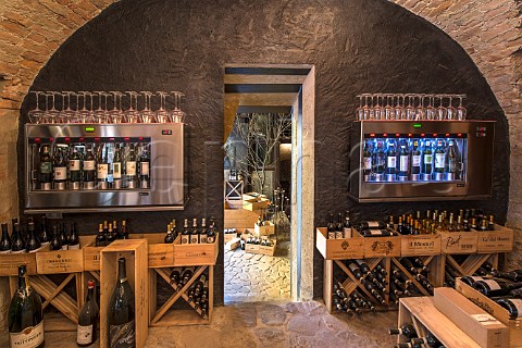 Wines for sale by the bottle or glass in Le Case della Saracca a hotel and restaurant in Monforte dAlba  Piemonte Italy