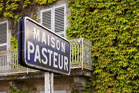 Sign outside Maison Louis Pasteur Arbois Jura France