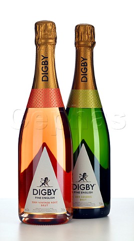 Bottles of 2009 Digby Fine English Ros and Brut sparkling wine